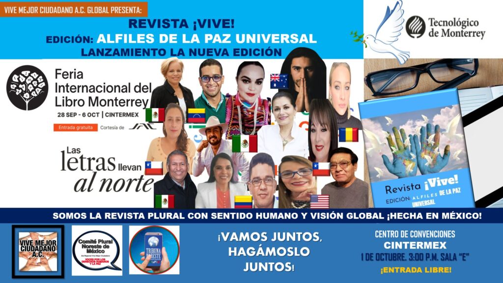 Foto: Colash de personalidades en Edición Alfiles de la Paz Universal Revista ¡Vive!