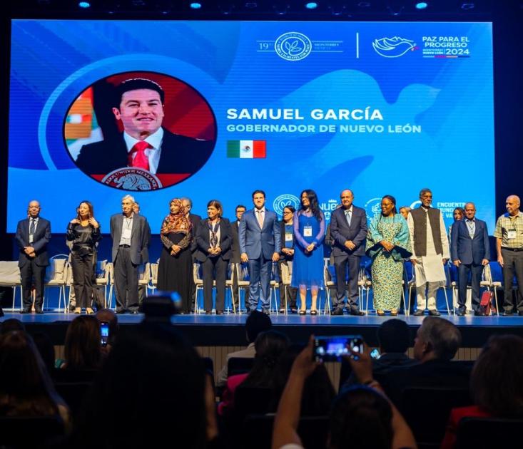 El Gobernador Samuel García inauguró la XIX Cumbre Mundial de Premios Nobel por la Paz